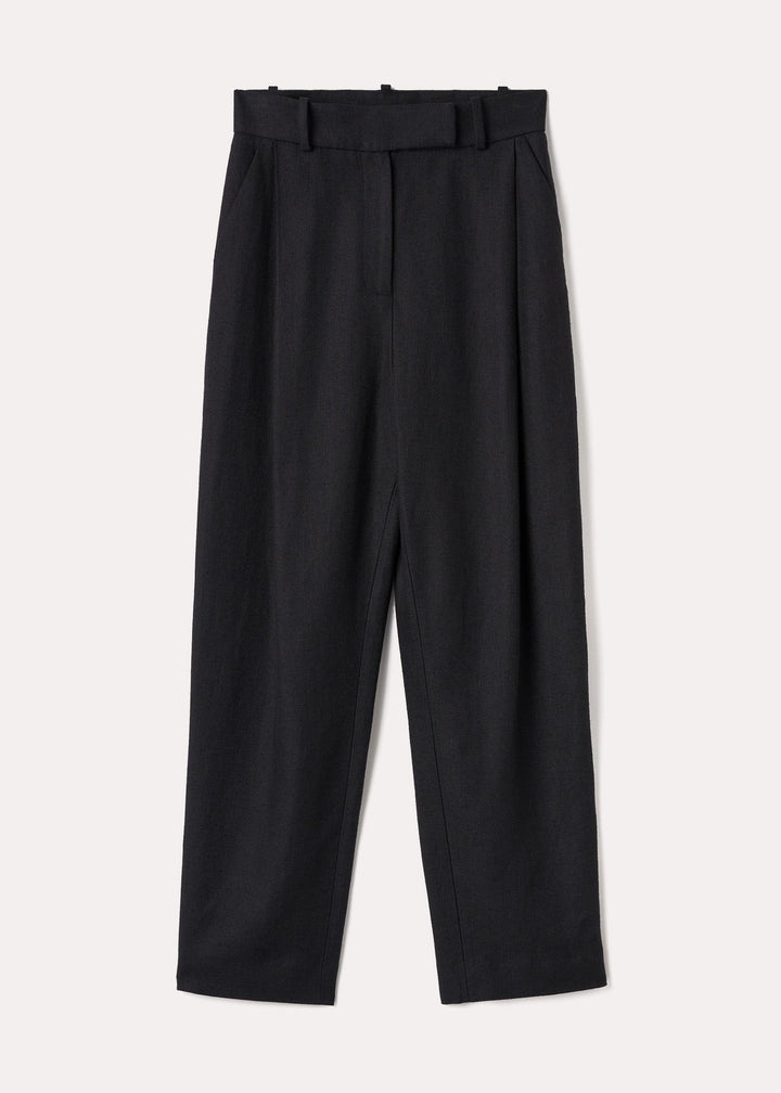 Deep pleat trousers charcoal melange - 1