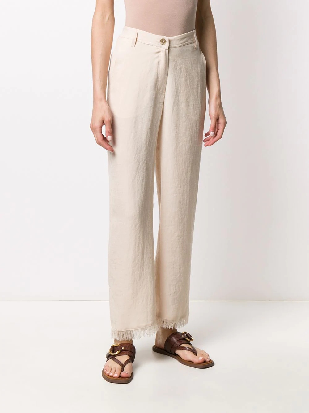 Theo frayed straight-leg trousers - 3