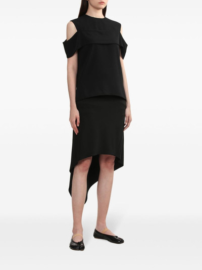 Helmut Lang asymmetric-hem high-waist midi skirt outlook