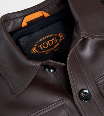 Tod's BOMBER IN LEATHER - BROWN outlook