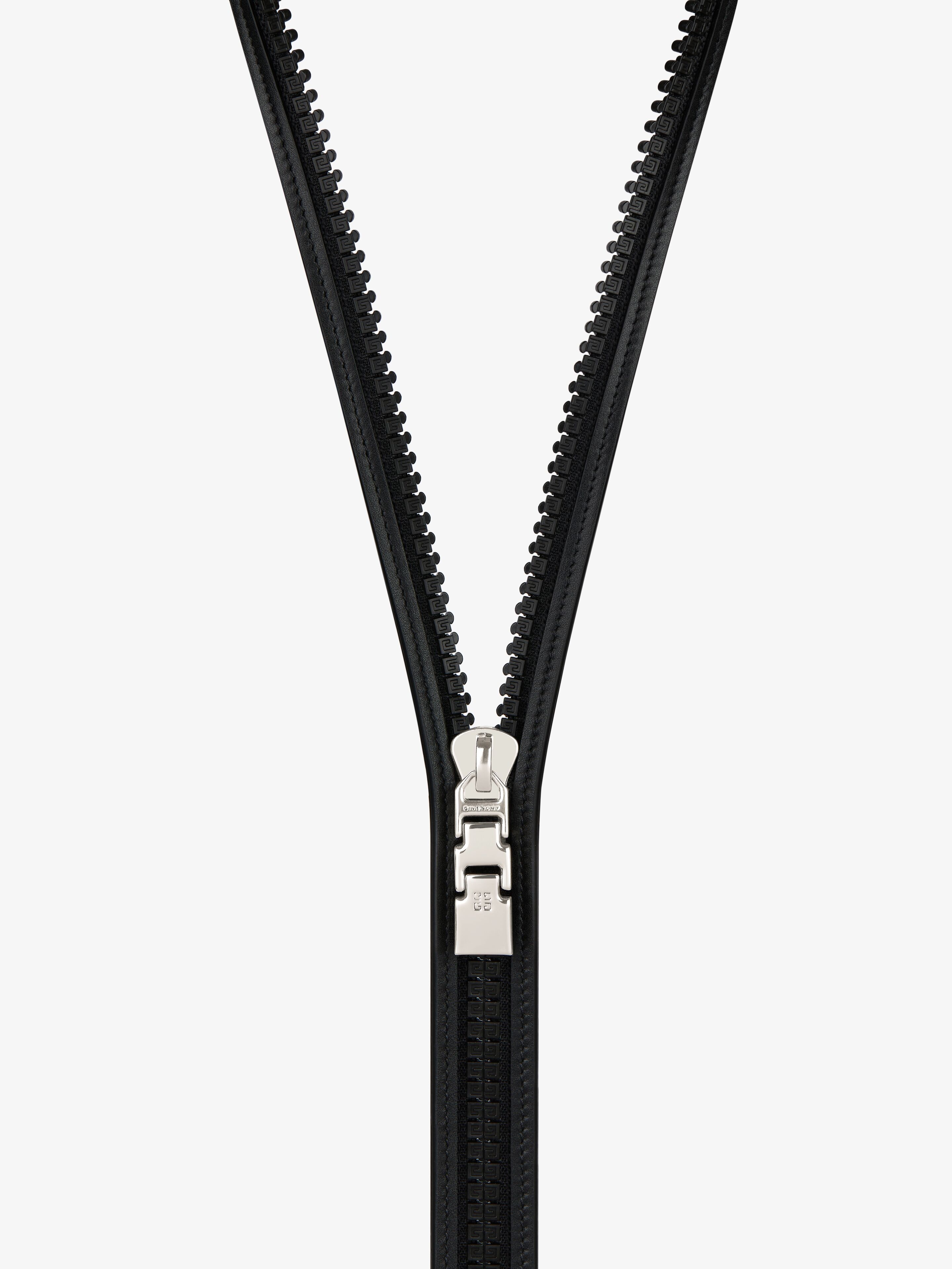4G ZIP NECKLACE IN LEATHER - 4