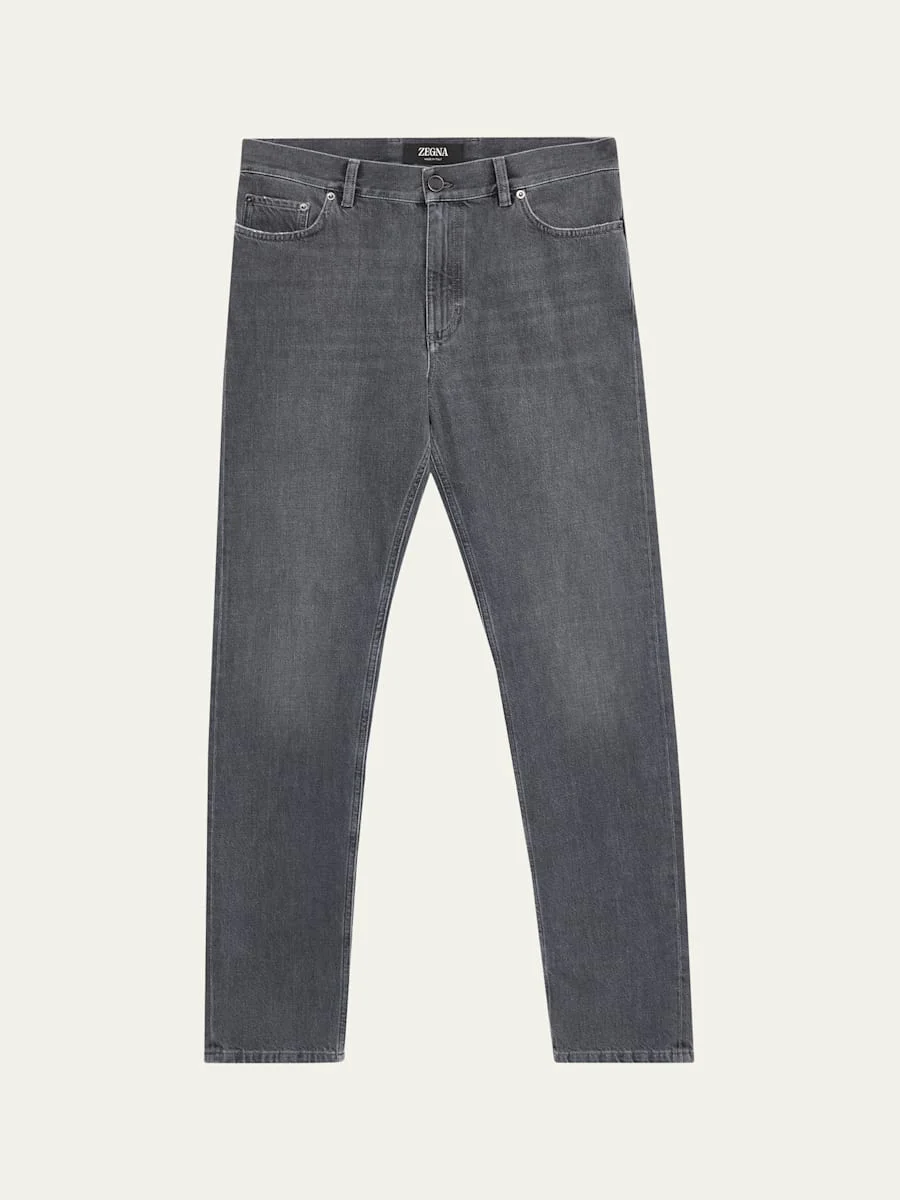 Men's City Grey Denim Slim-Straight Fit Jeans - 1