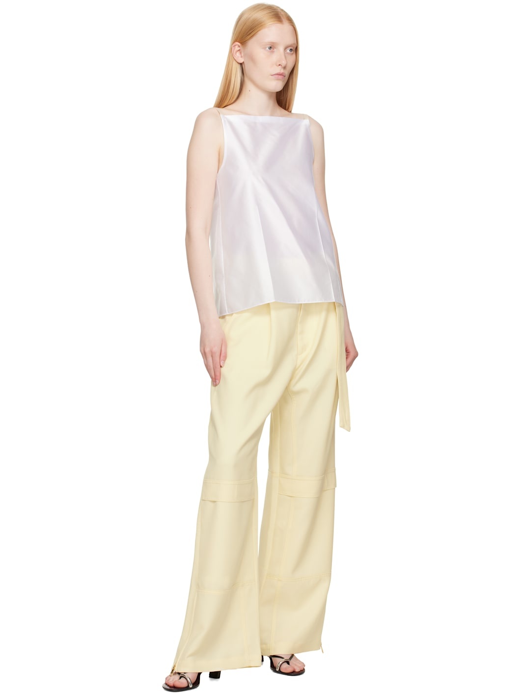 Yellow Wool Cargo Pants - 4