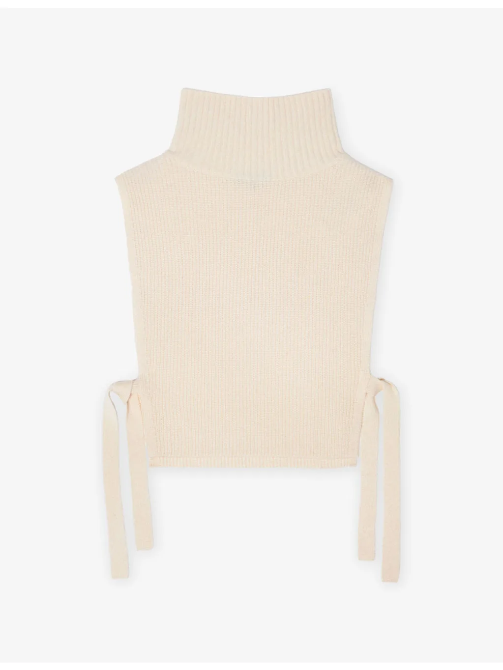 High-Neck Side-Tie Wool and Cashmere Collar - 1