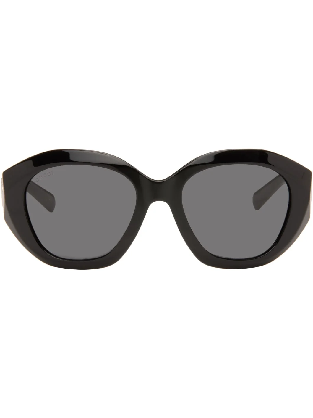 Black Geometric-Frame Sunglasses - 1