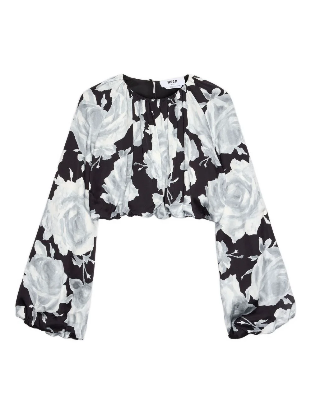 floral long-sleeve blouse - 1