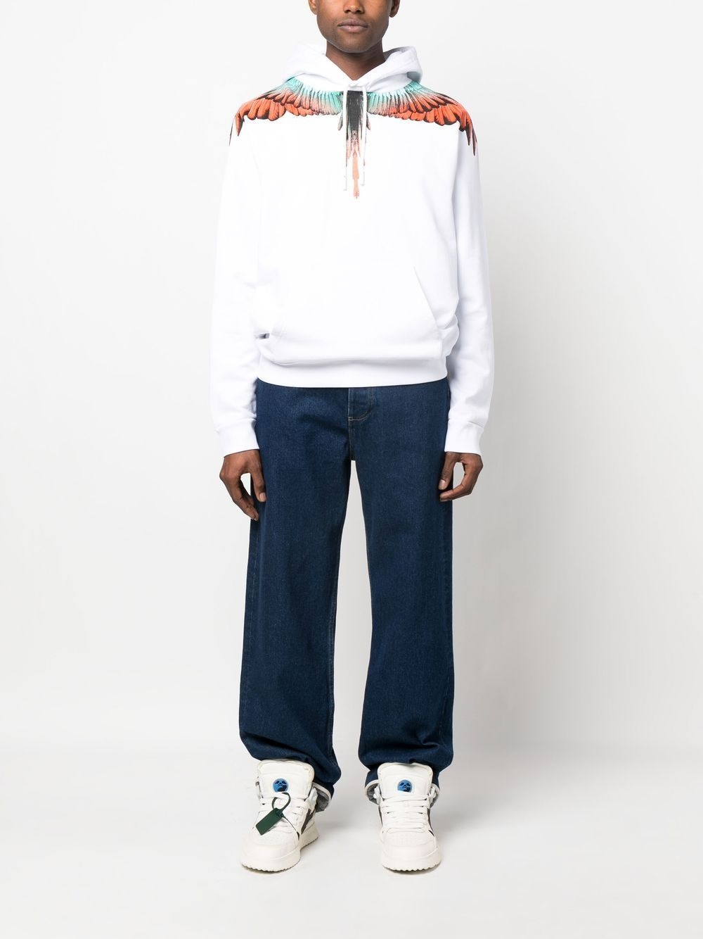 wing-print organic-cotton hoodie - 2