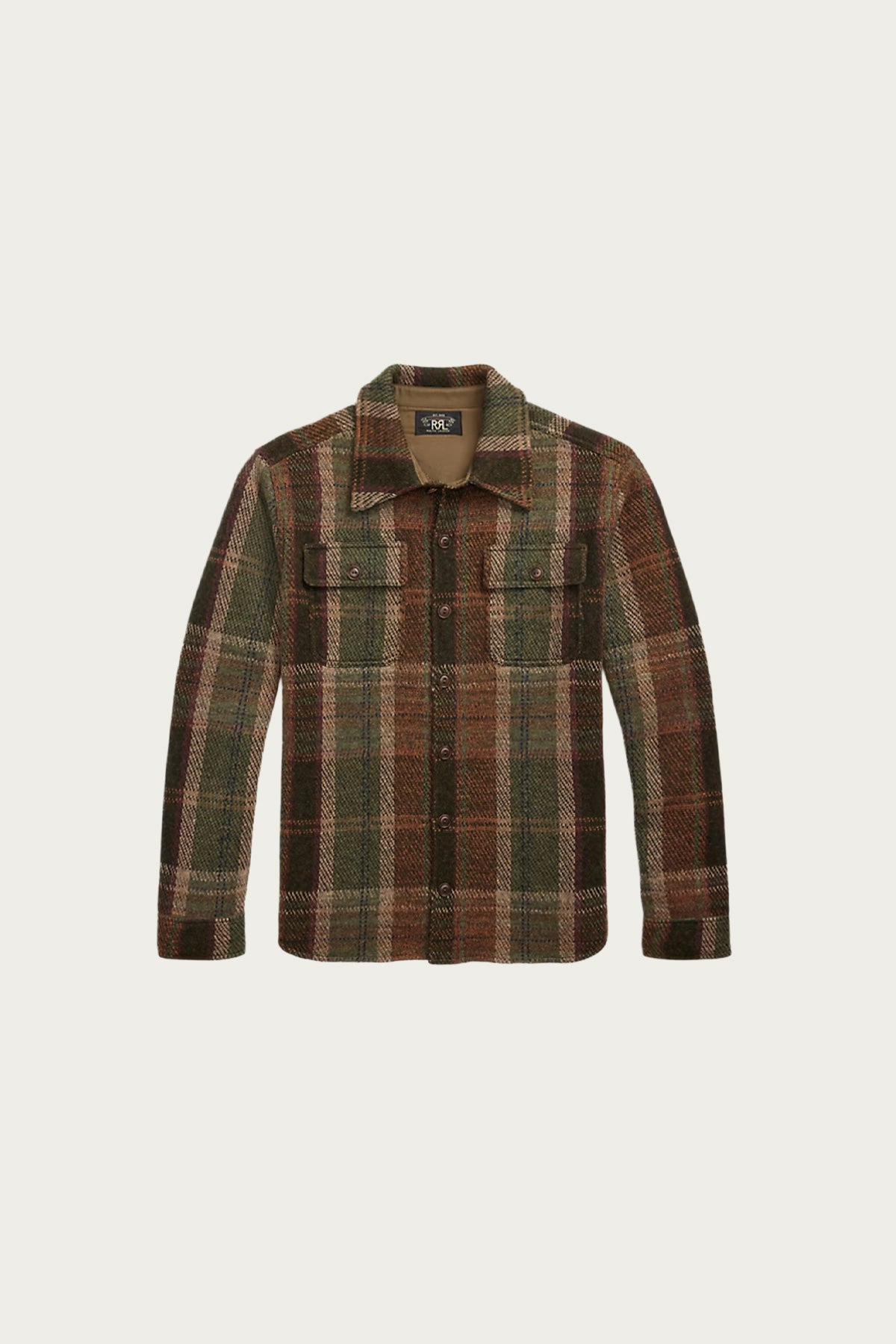 Plaid Wool-Cashmere Workshirt Sweater - Olive Multi - 1