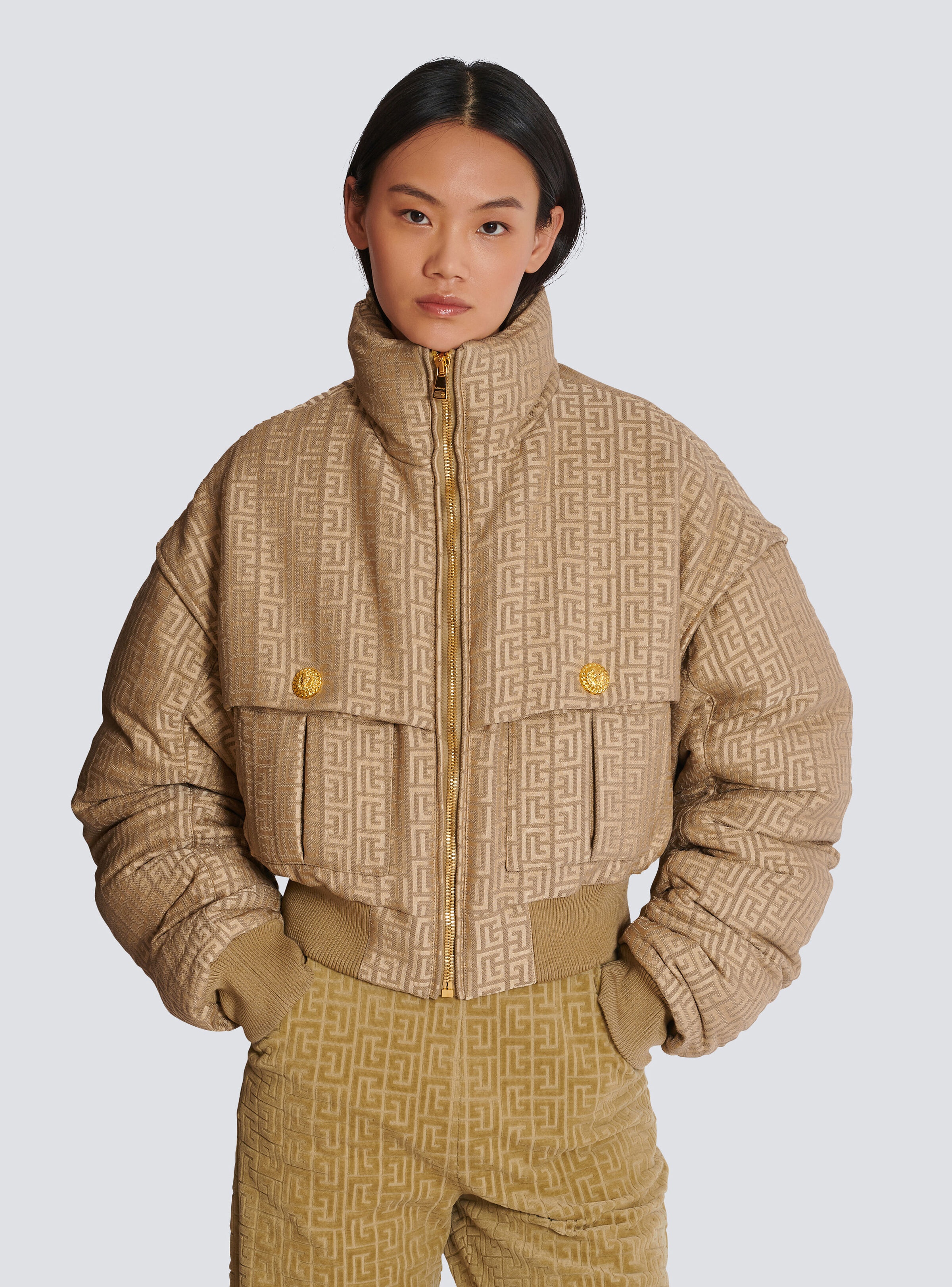PB Labyrinth cropped jacquard bomber - 6
