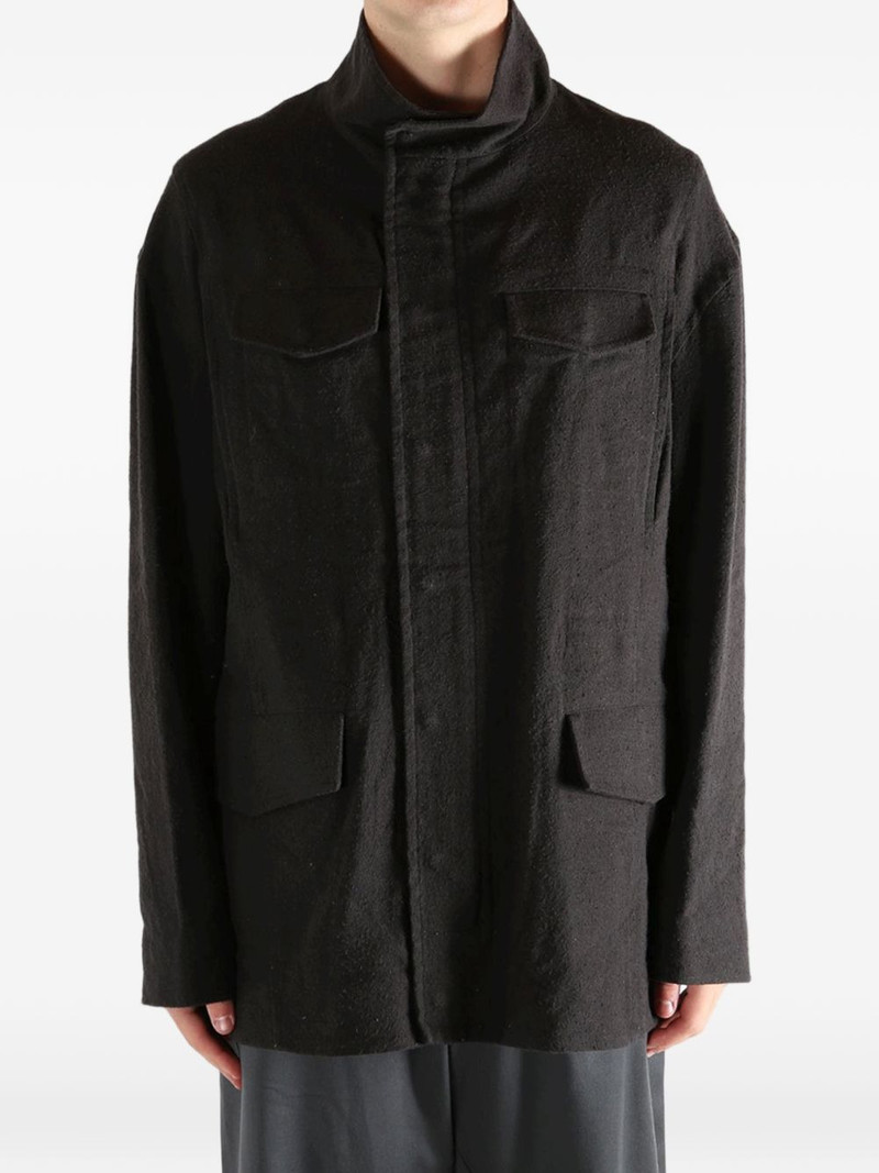 Omar Afridi high-neck multi-pocket jacket outlook