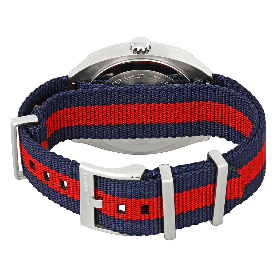 Gucci GG2570 Blue Dial Blue and Red Nylon Men's Watch YA142304 - 3