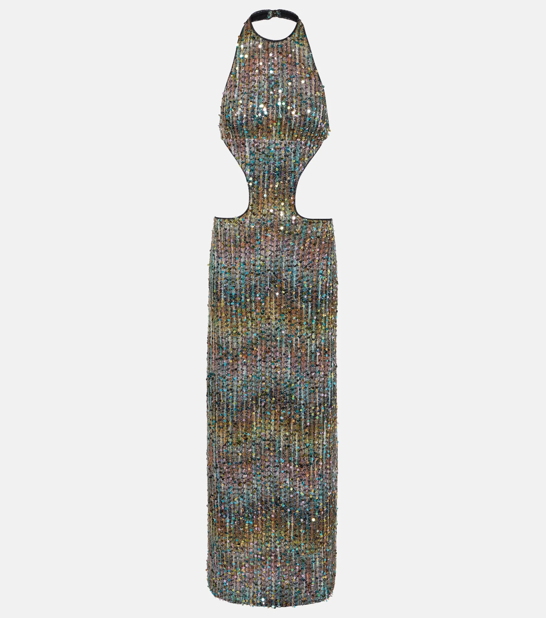 Open-back sequined lamé gown - 1