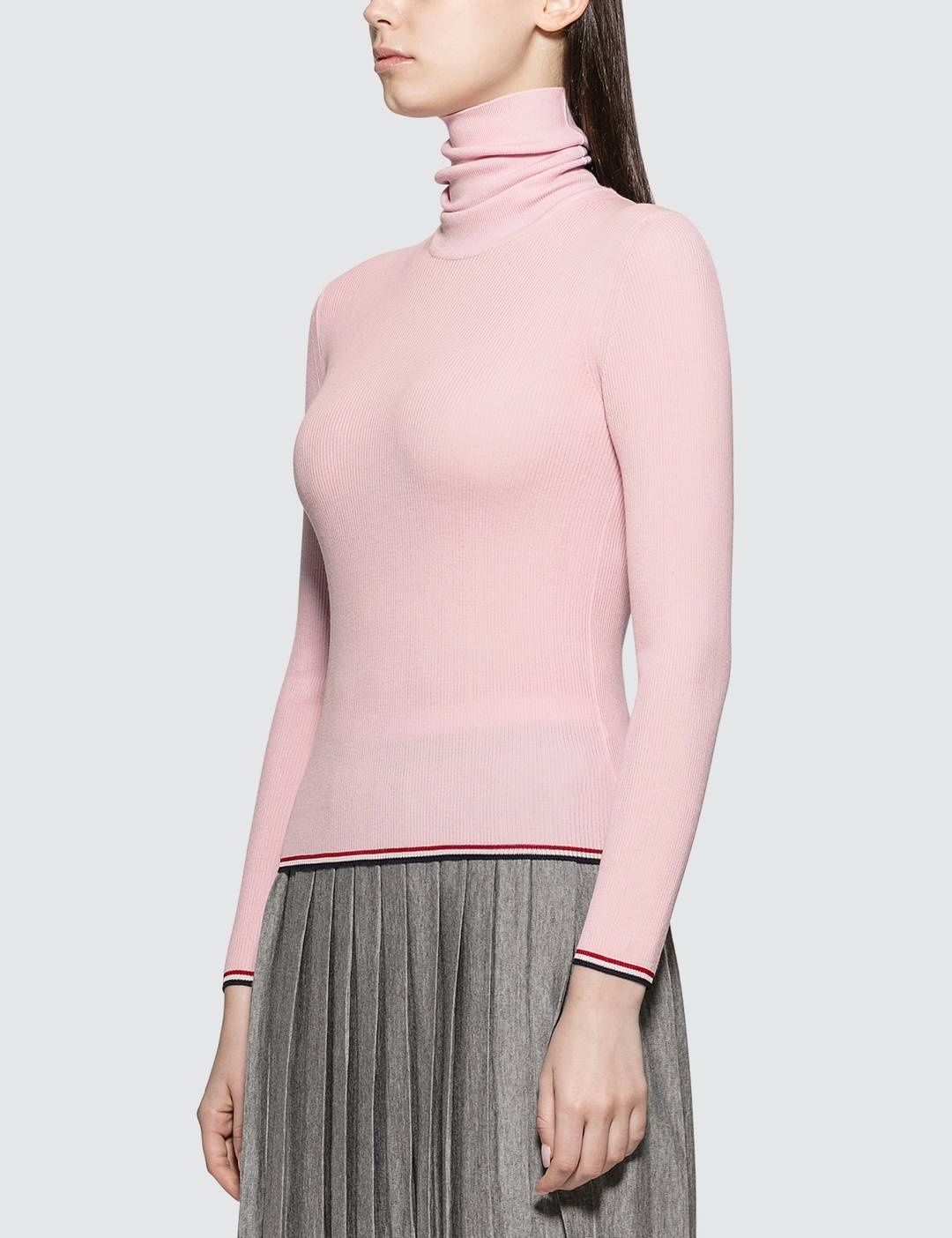 Rib Stitch Turtle Neck Pullover - 2