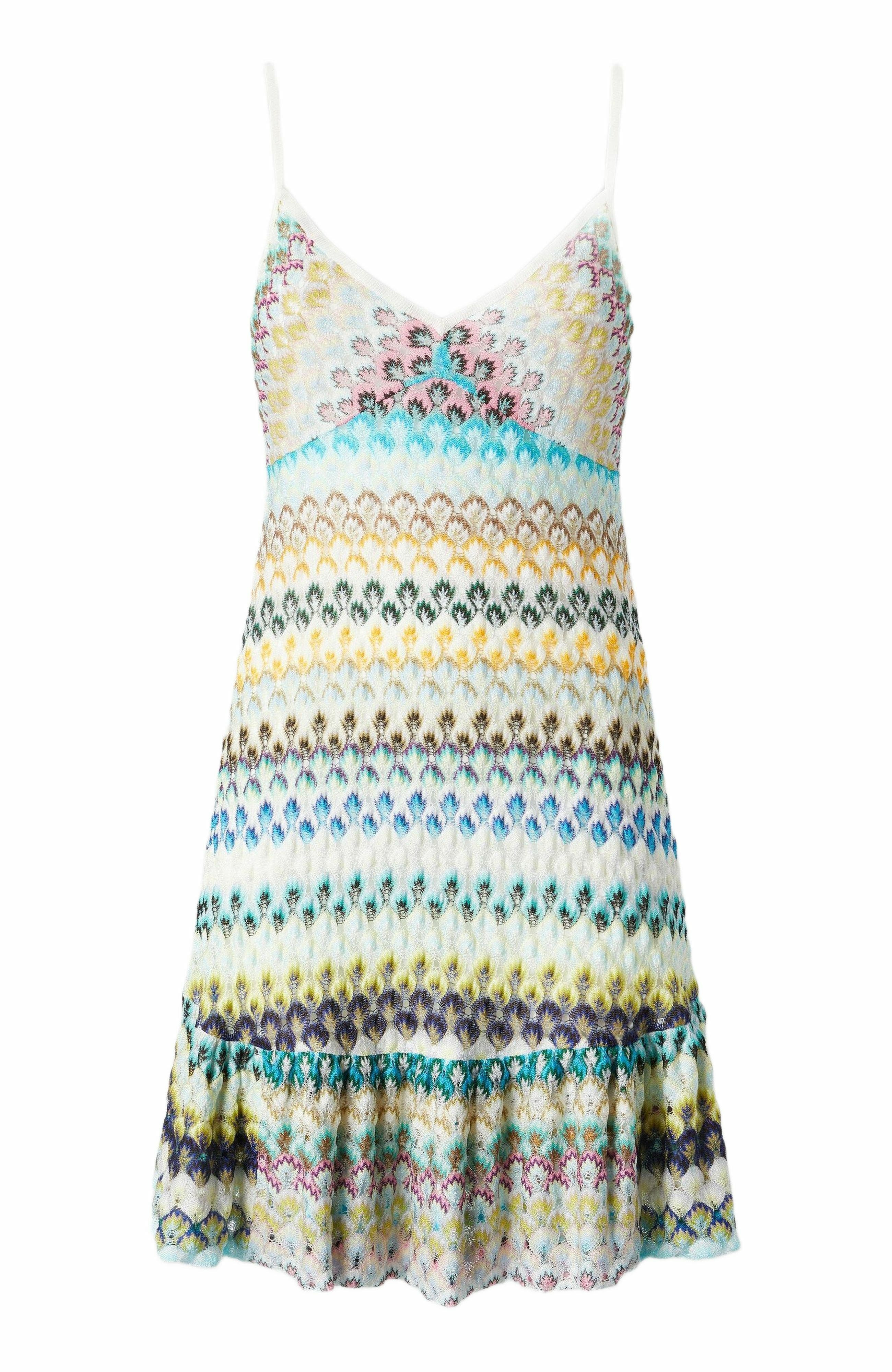 Missoni Sleeveless Mini Dress With Lace Tiered Skirt in Multicoloured at Nordstrom - 4