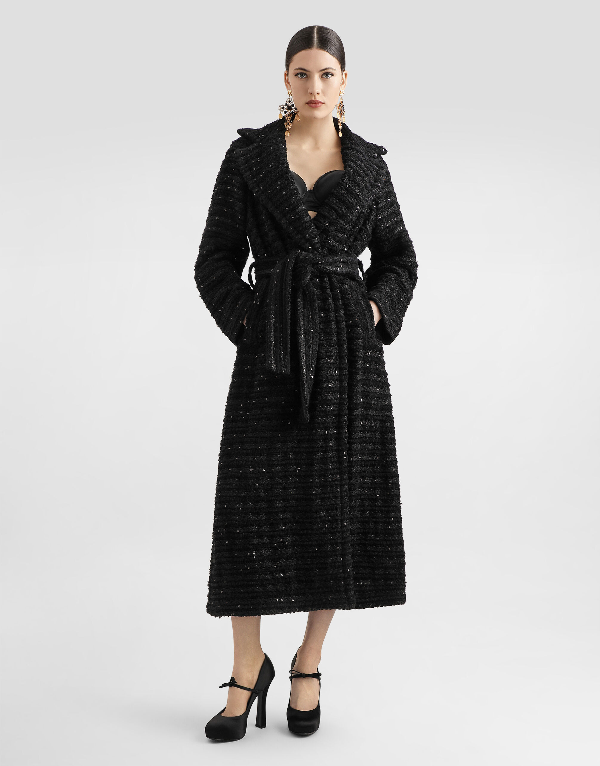 Tweed coat with micro-sequin embellishment - 2
