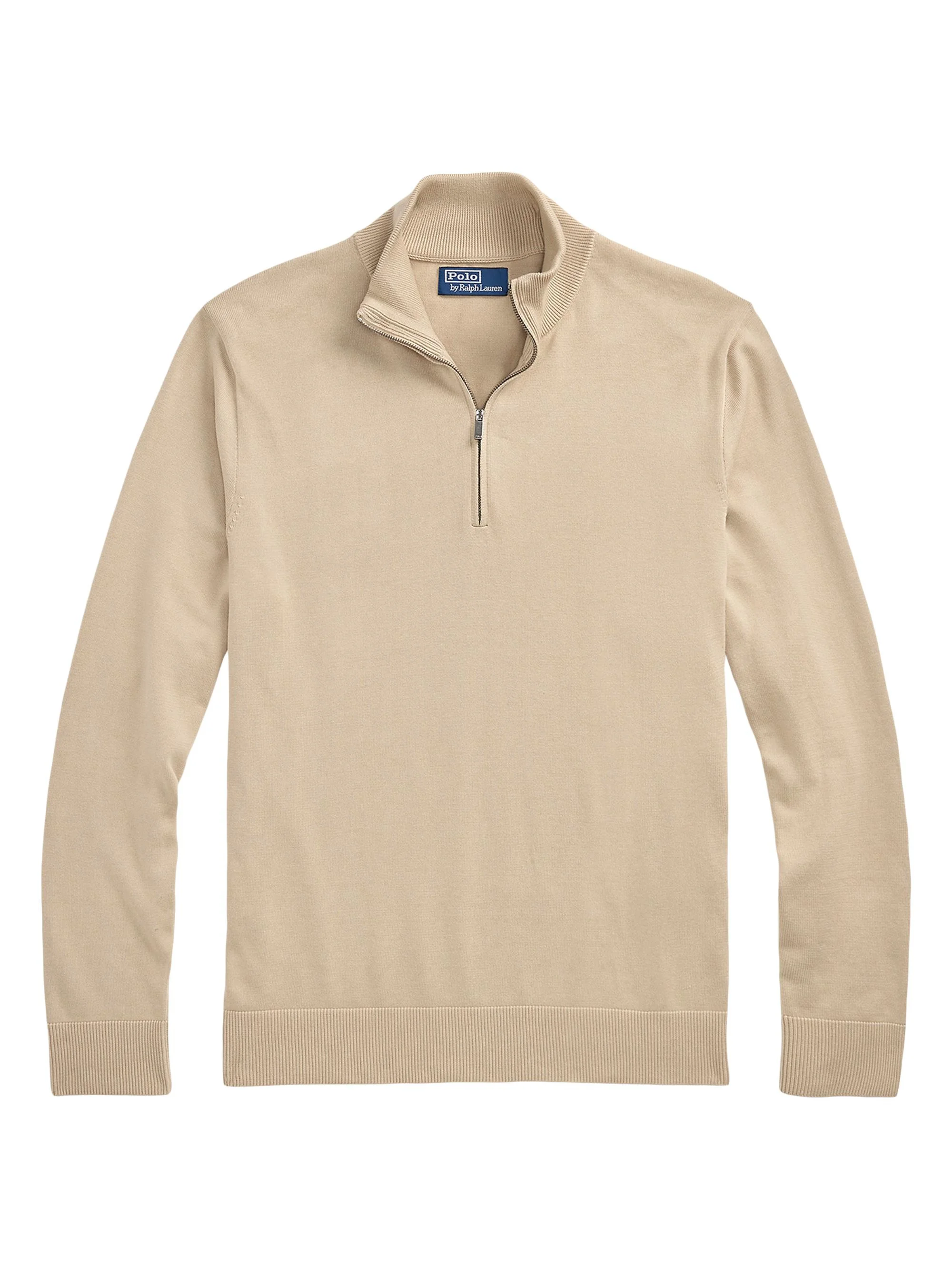 Men's Cotton Quarter-Zip Sweater - Ranch Cream - 1