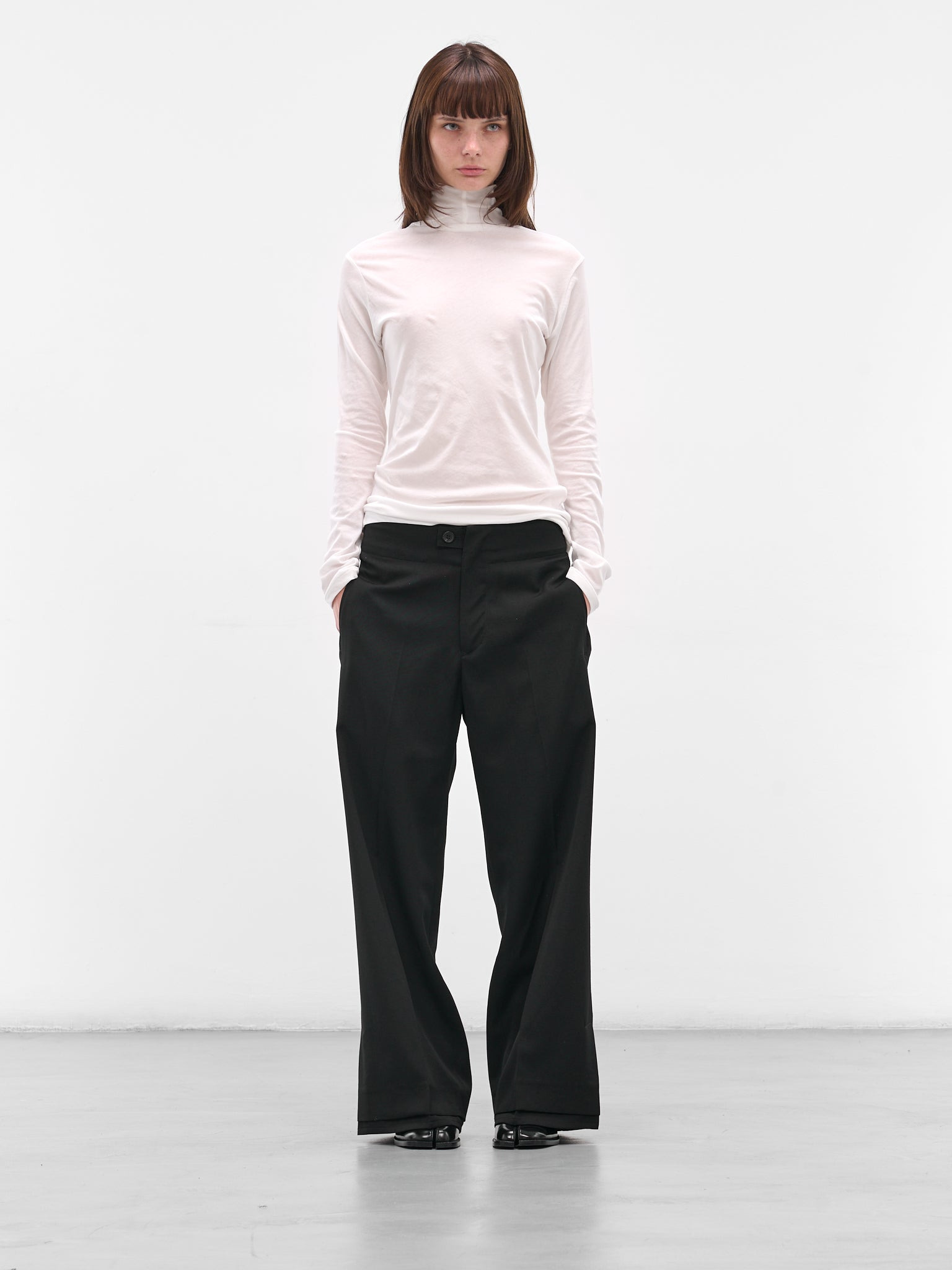 White Cotton Jersey Turtleneck - 6