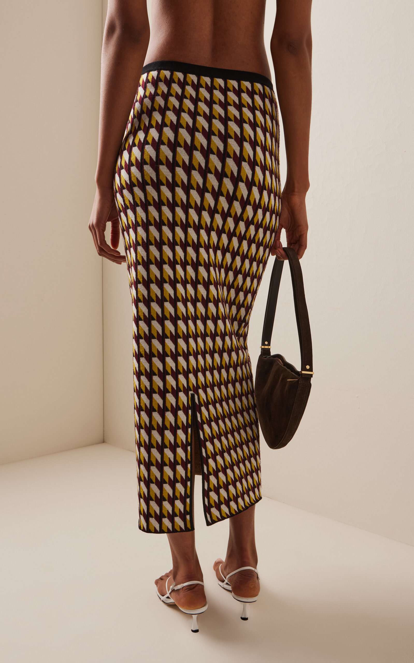 Alina Jacquard-Knit Merino Wool Maxi Skirt print - 4