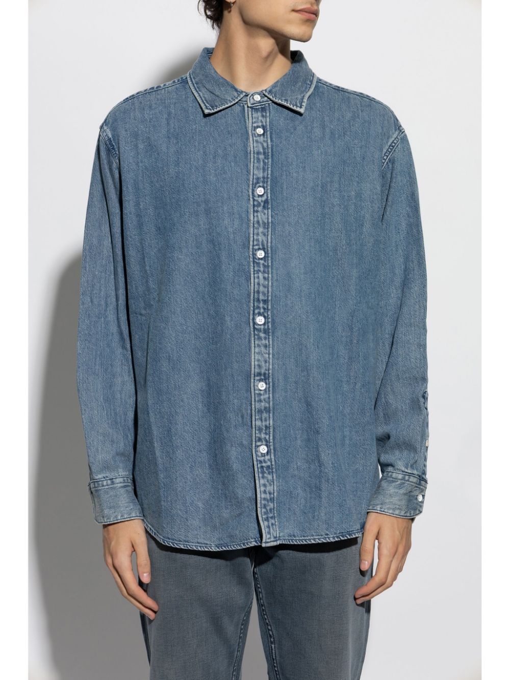 button-up denim shirt - 3