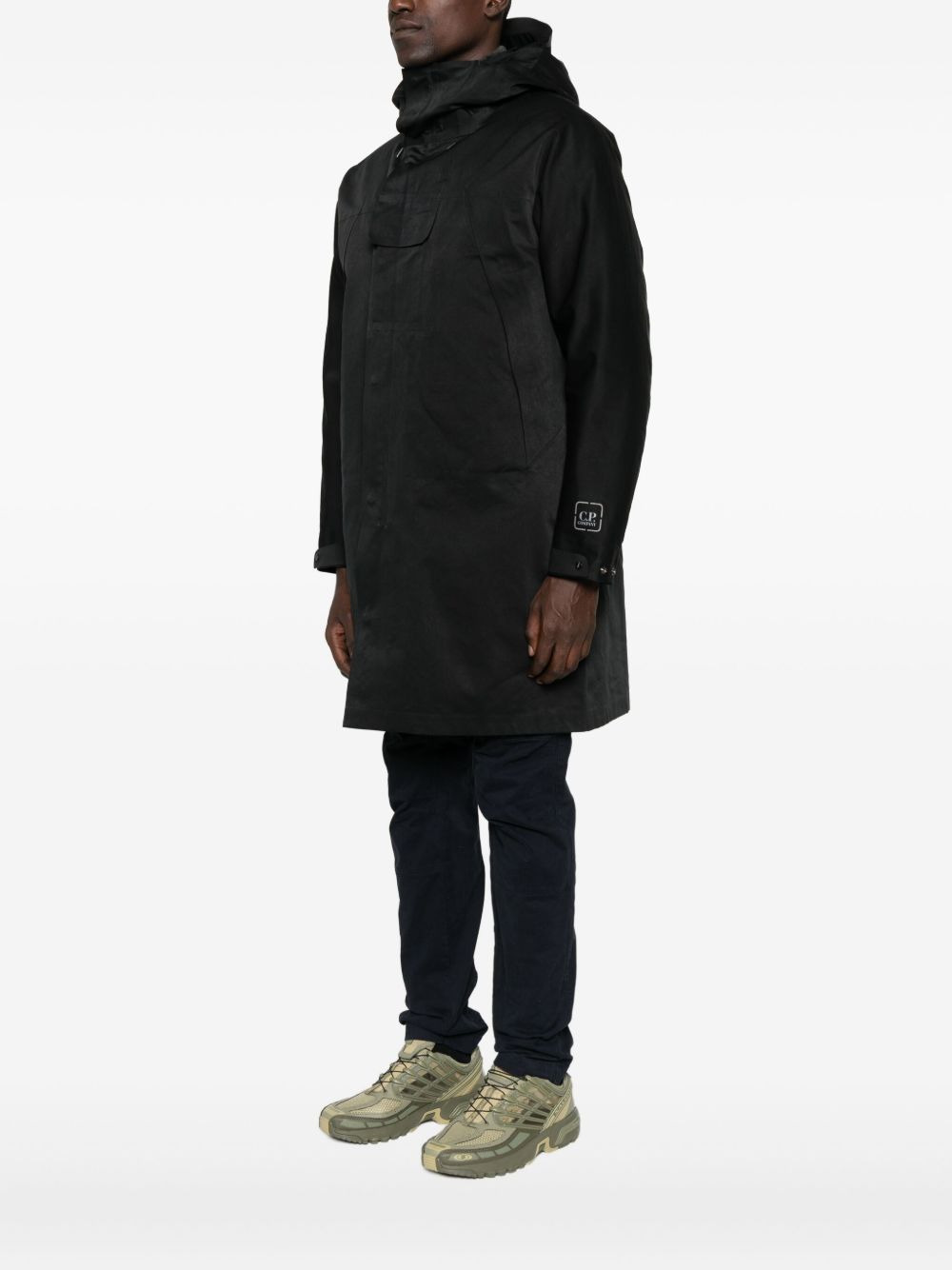 hooded panelled coat - 3
