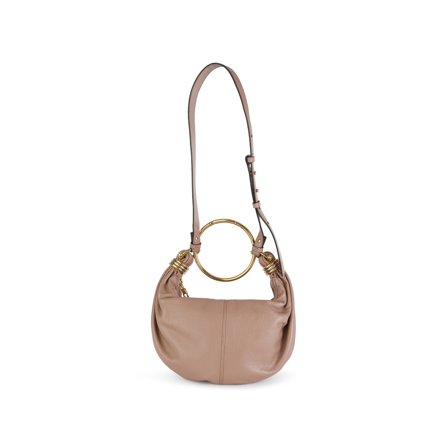 PINK LEATHER BRACELET HOBO BAG - 3