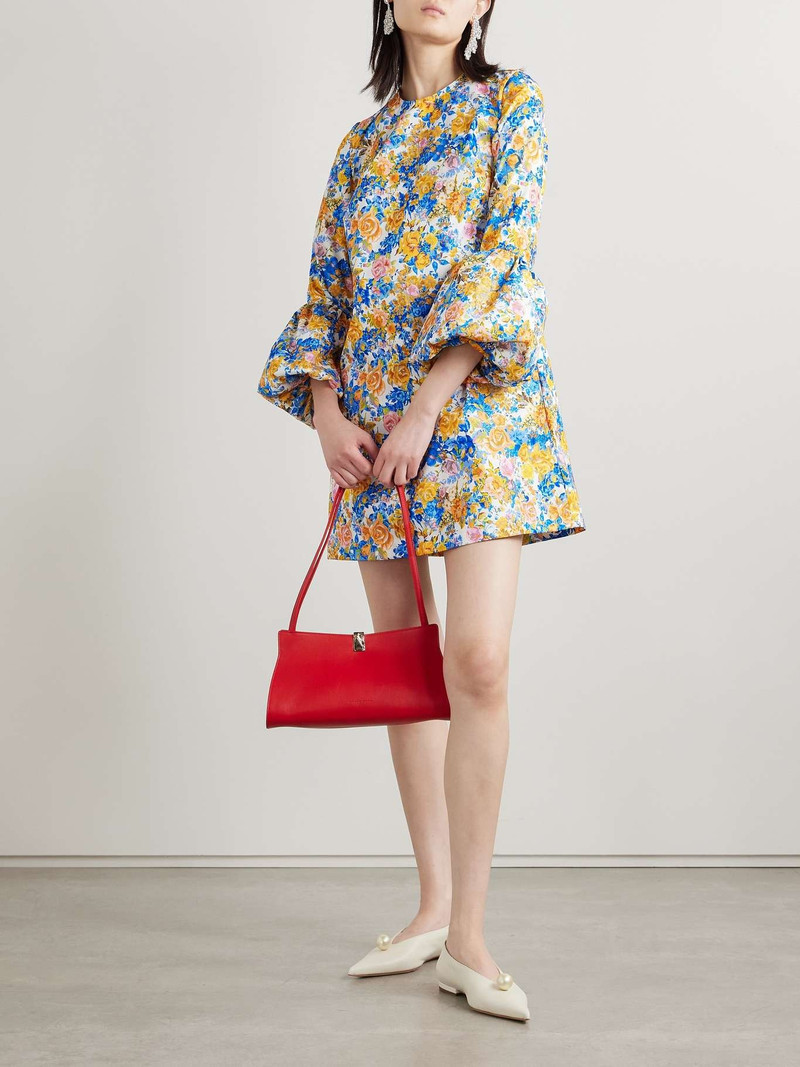 KIKA VARGAS Florence floral-print twill mini dress Blue outlook