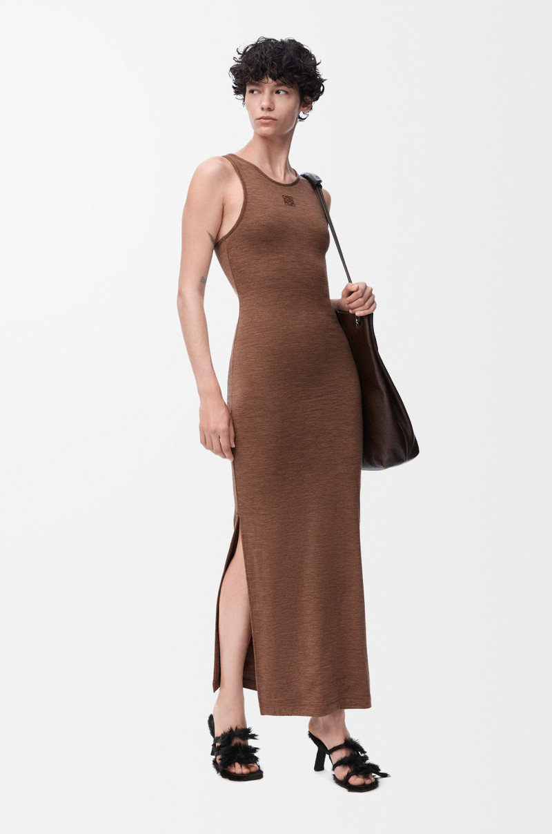 Loewe Anagram tank dress in stretch wool outlook