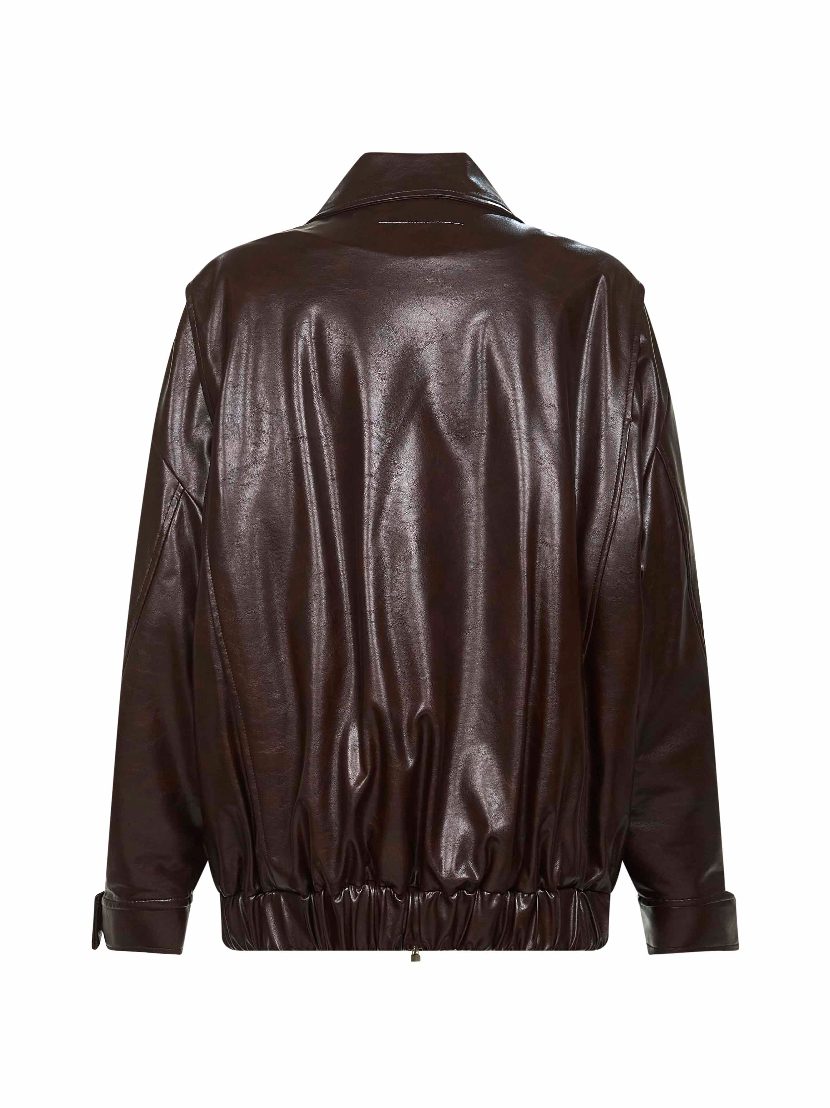 Burgundy eco-leather jacket - 2