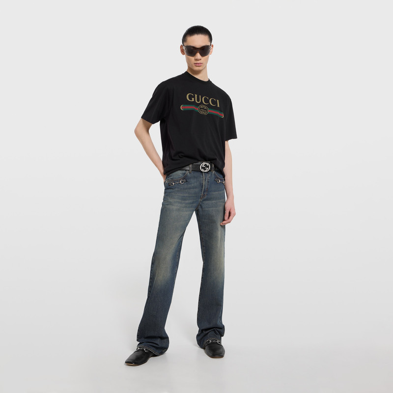 GUCCI Silk blend jersey T-shirt with print outlook