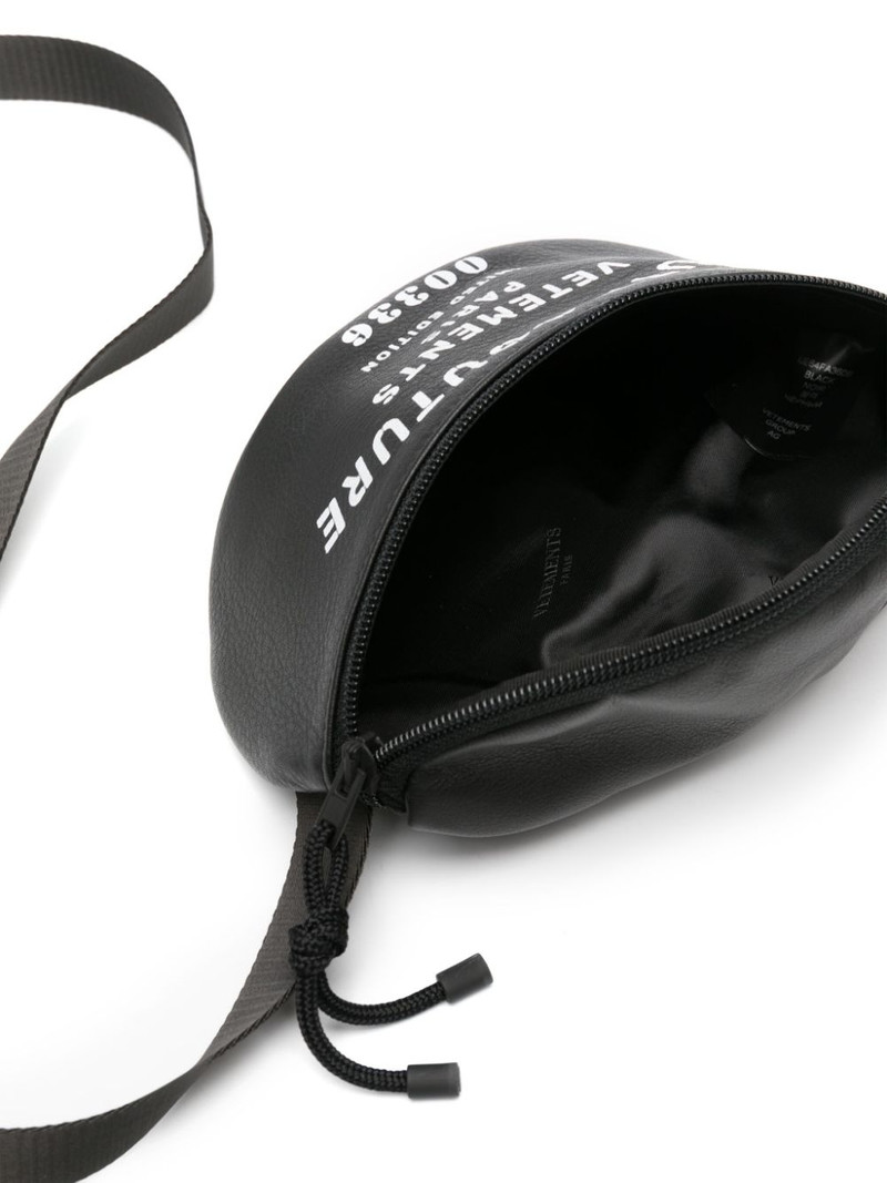 logo-print leather belt bag 5