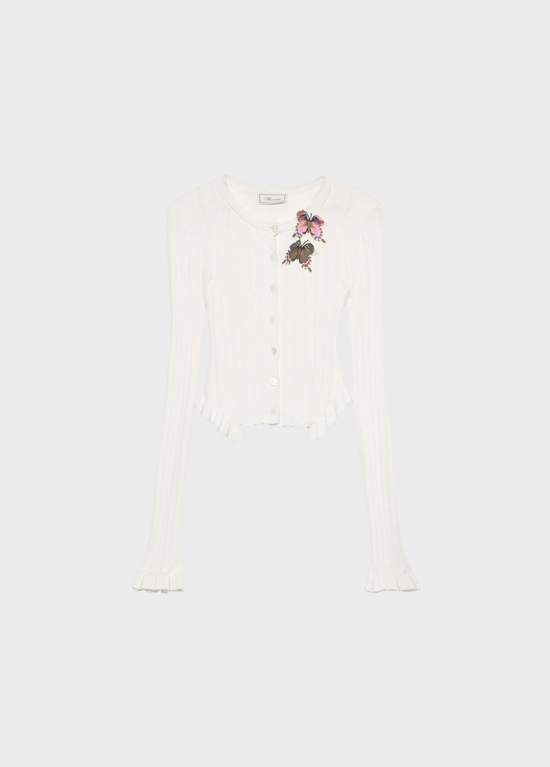 RIBBED CARDIGAN WITH BUTTERFLIES 1