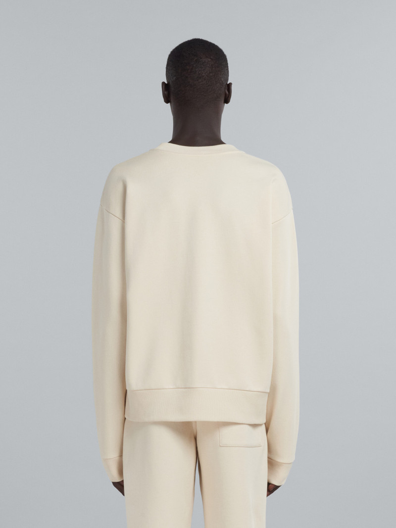 WHITE BIO COTTON SWEATSHIRT 3