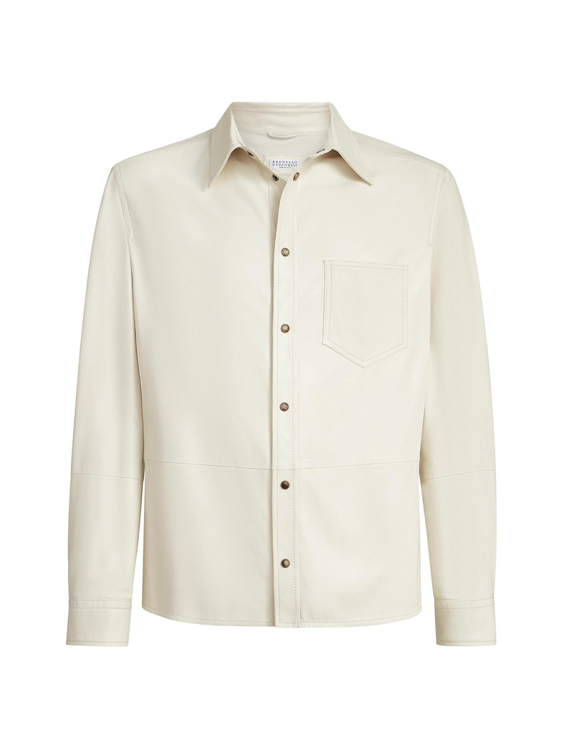 Men's Calfskin Overshirt - Ivory 1