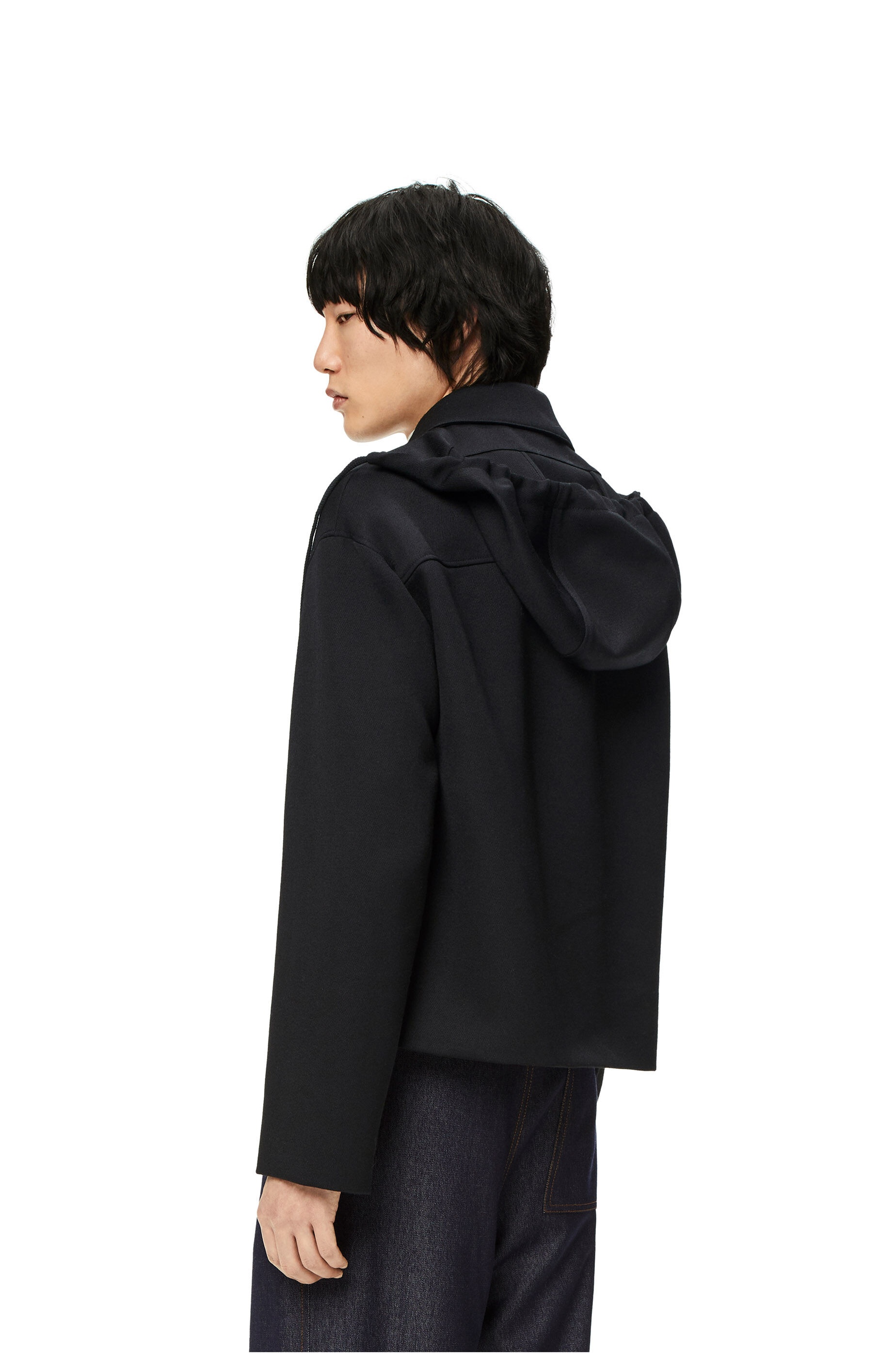 Hooded Anagram zip parka in wool - 4