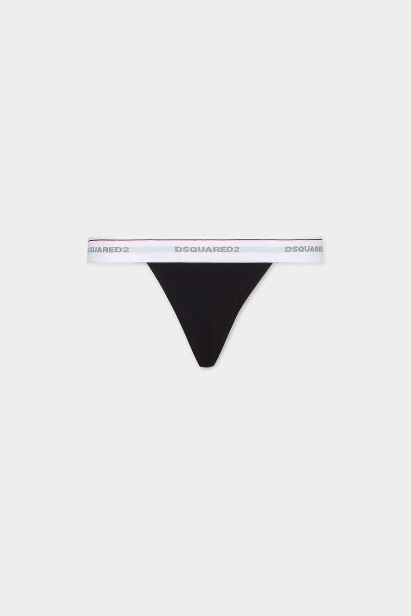 DSQUARED2 LOGO COTTON THONG - 1