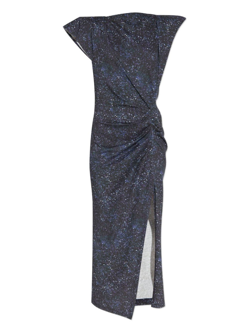 printed side-split dress 1