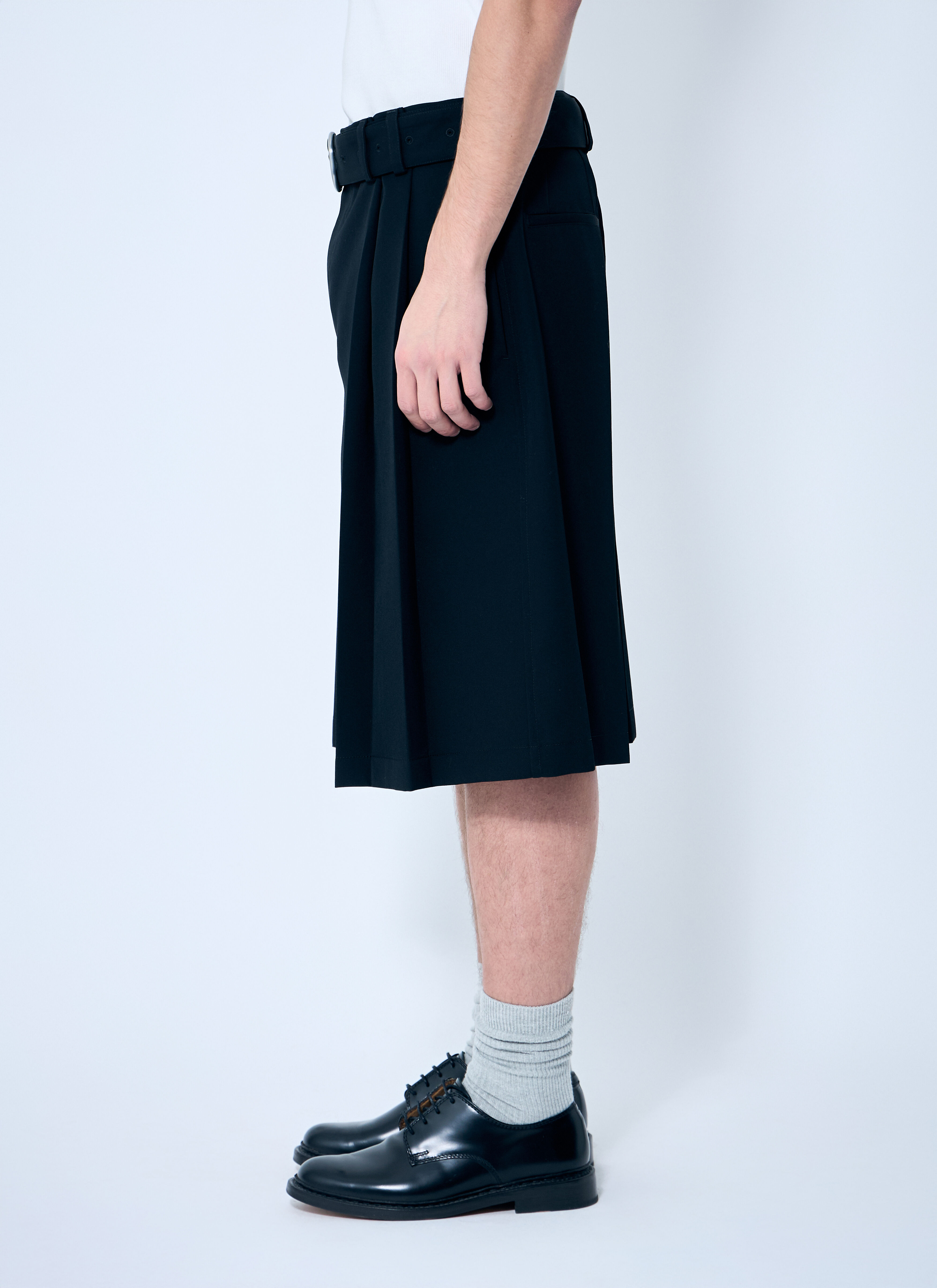 Belted Pleated Shorts - 3