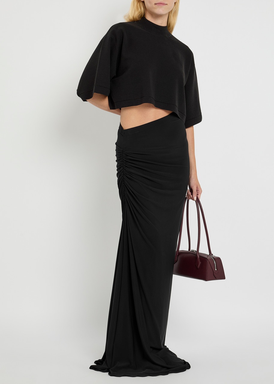 Alaïa Ruched Stretch-mesh Maxi Skirt - 4