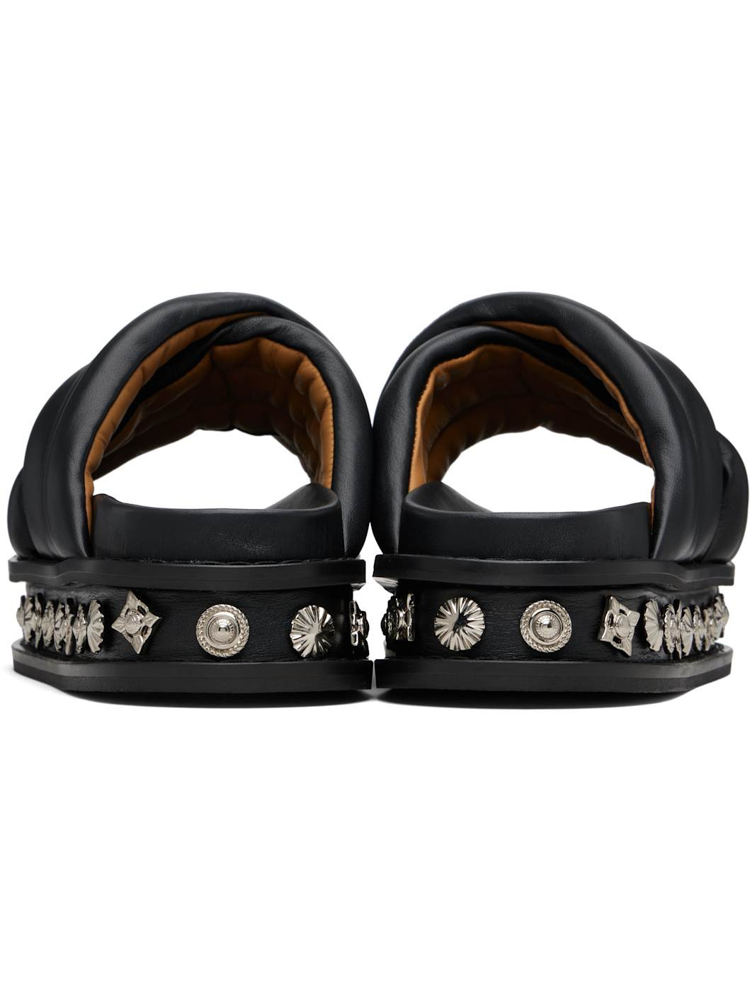 Black Soft Leather Sandals - 2