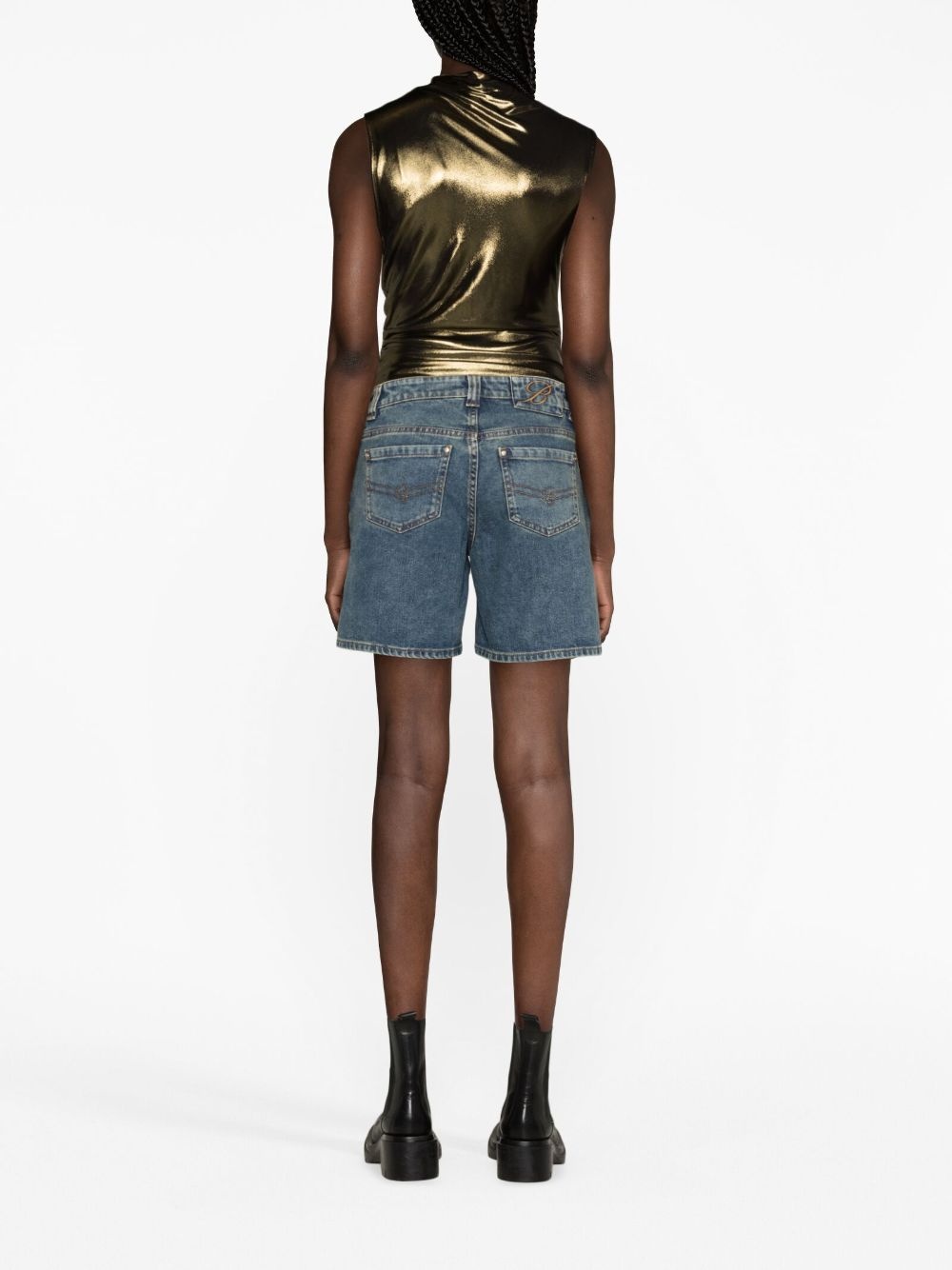 denim cargo shorts - 4