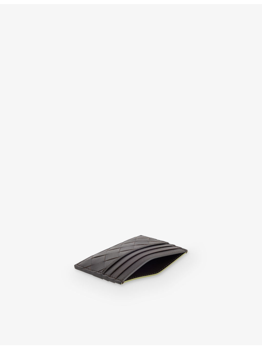 Colour-block intrecciato leather cardholder - 4