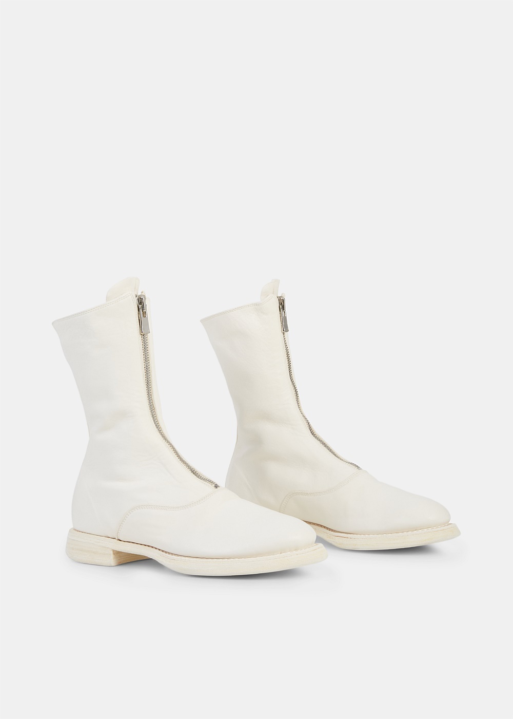 White High Front Zip Boot - 2