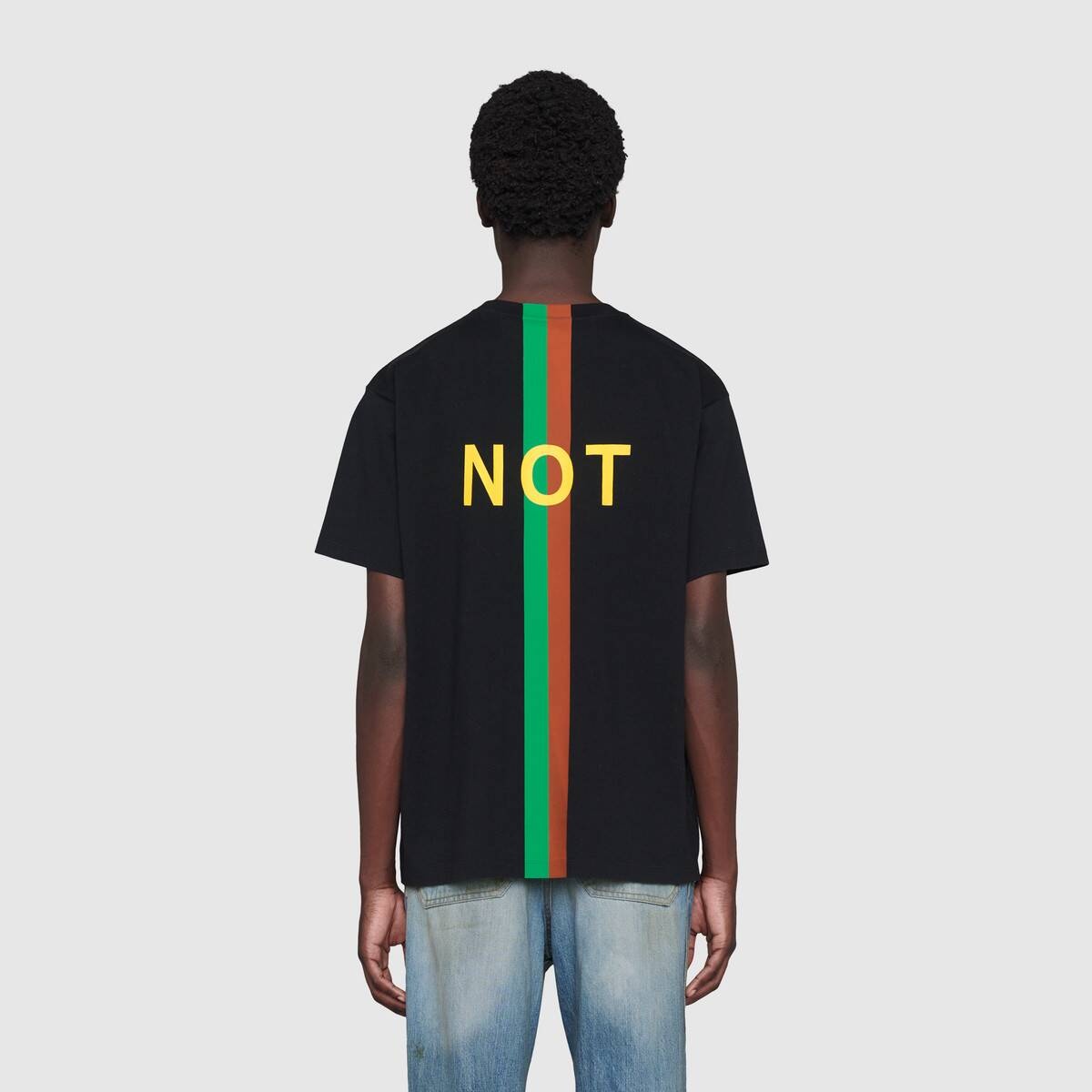 'Fake/Not' print oversize T-shirt - 5