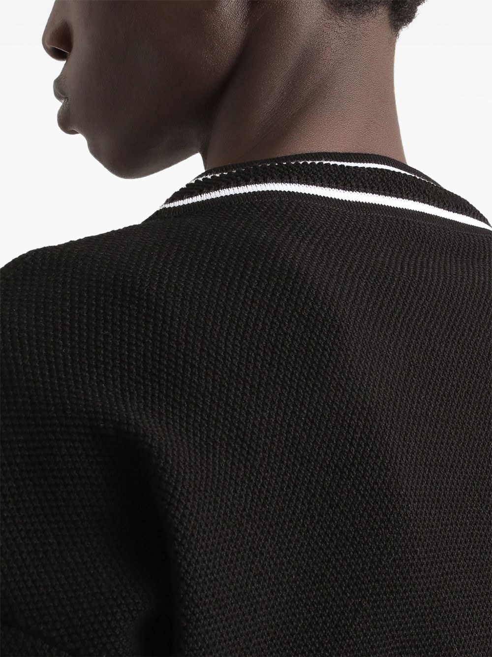 cotton-piqué cardigan - 5