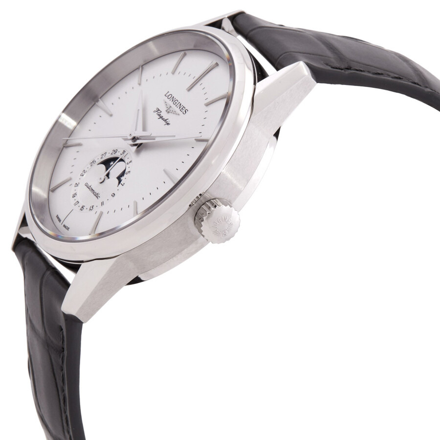 Longines Flagship Heritage Automatic Moon Phase Silver Men's Watch L4.815.4.72.2 - 2