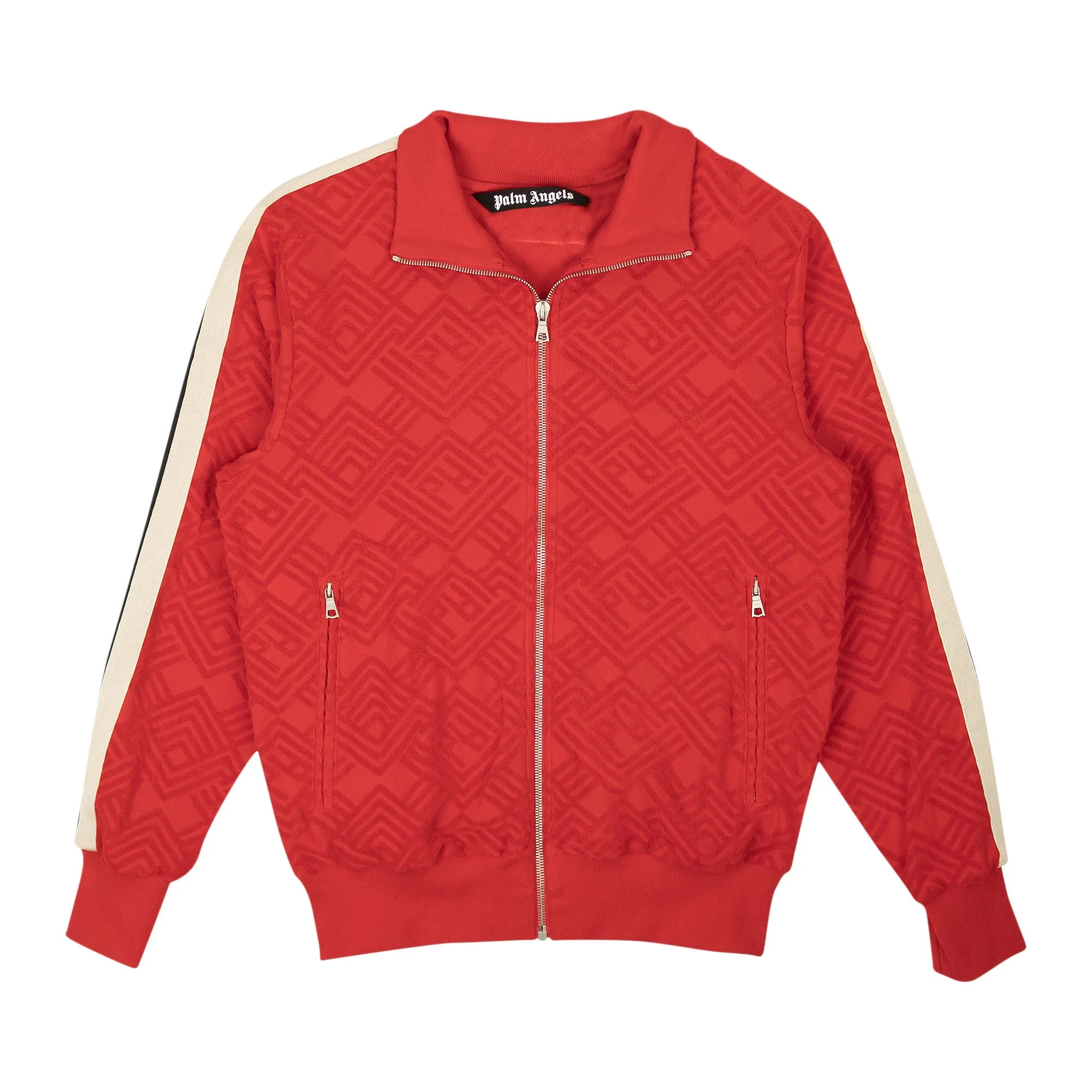Palm Angels Logo Terry Track Jacket 'Red' - 1