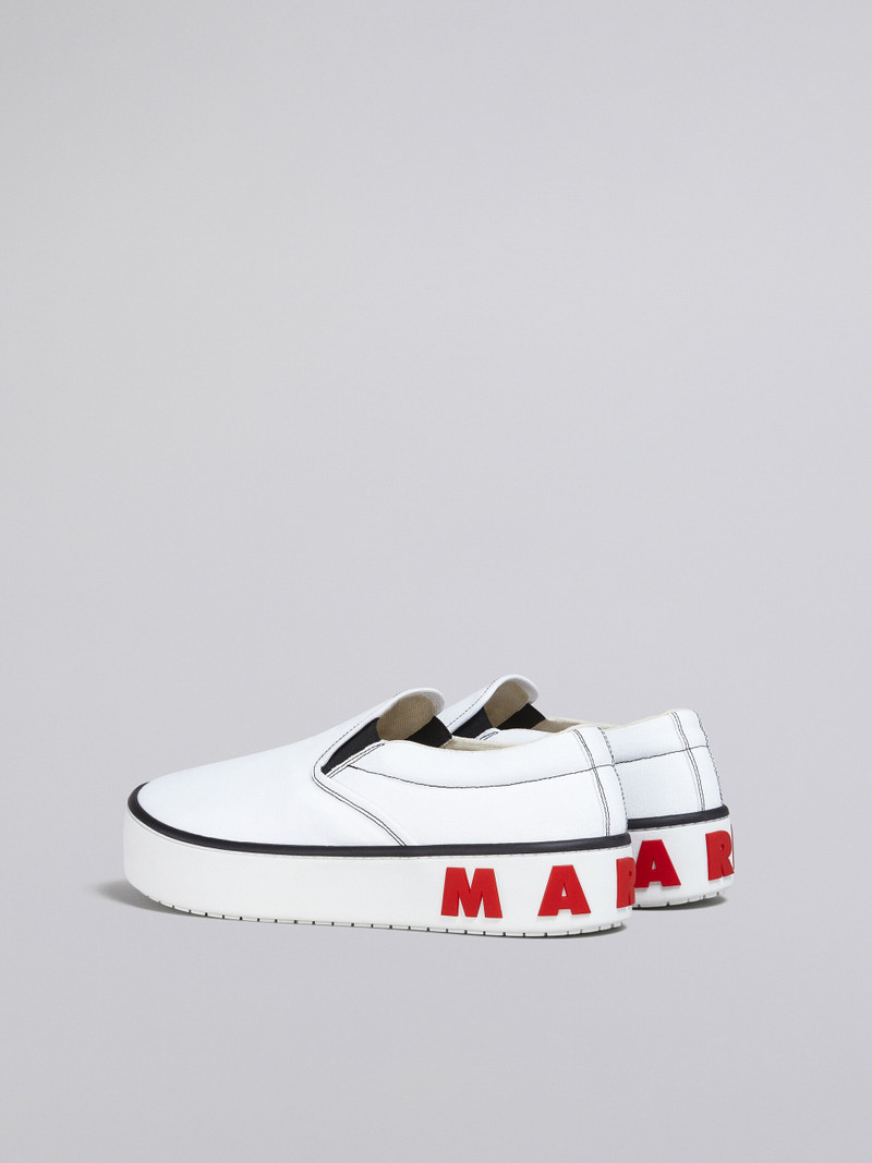 Marni WHITE CANVAS PAW SNEAKER WITH BACK MAXI LOGO outlook
