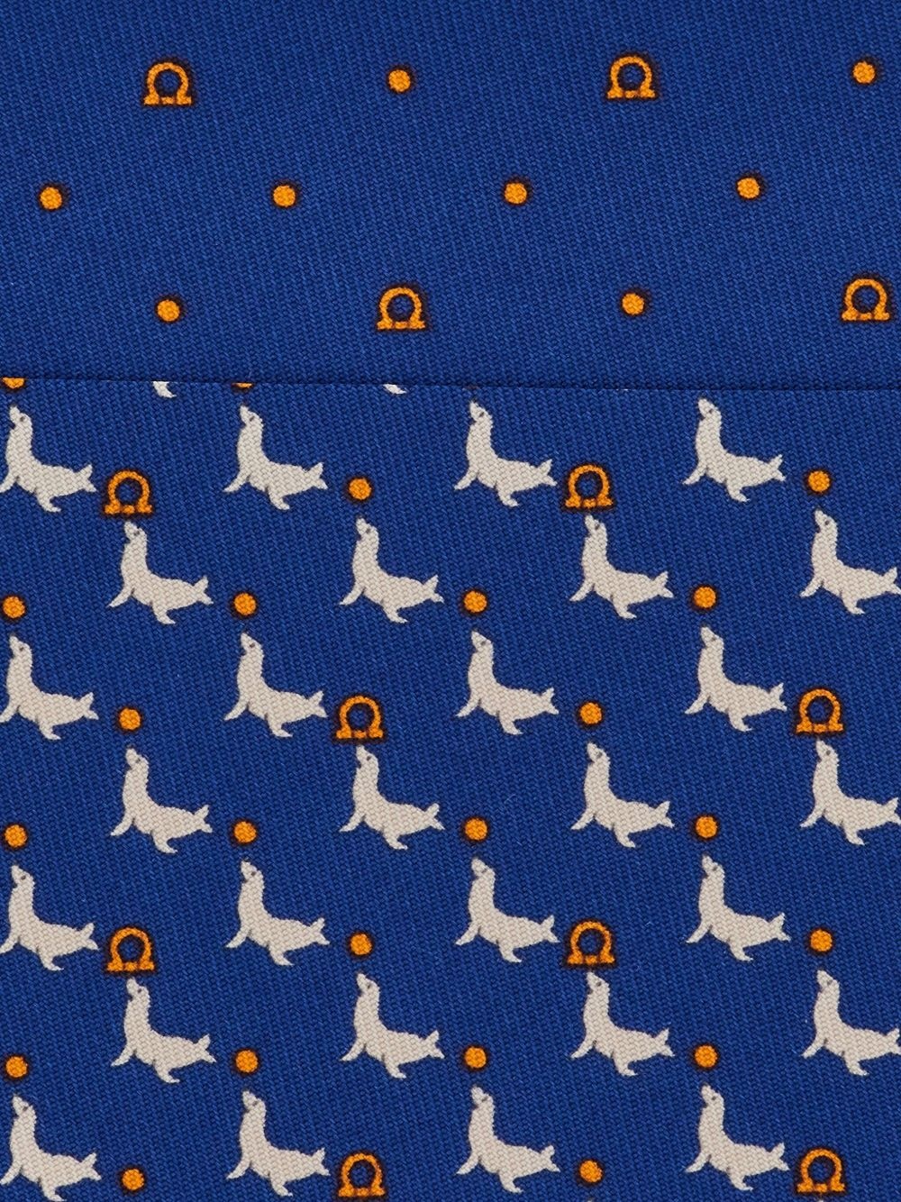 seal-motif silk tie - 3