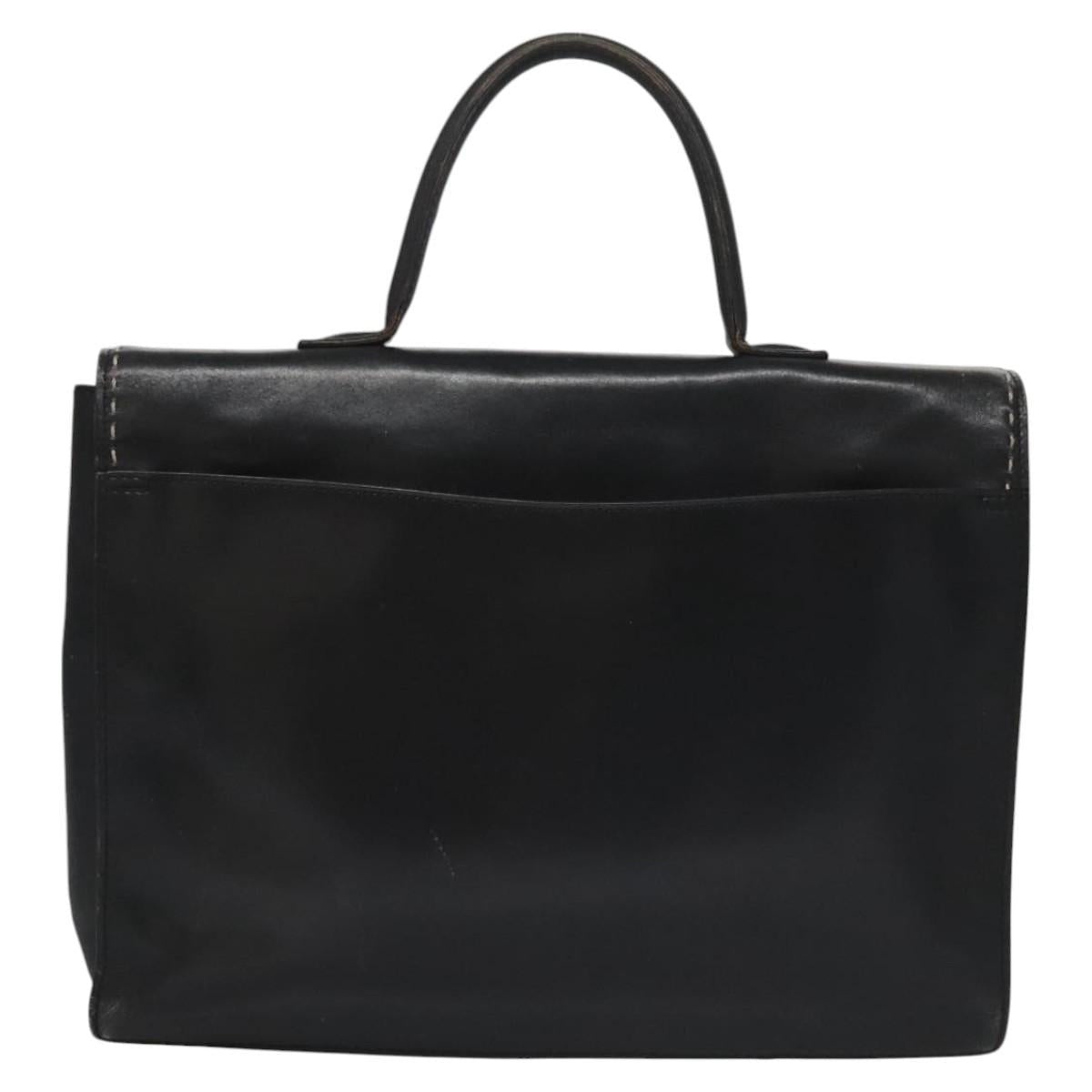 CELINE Hand Bag Leather Black - 2