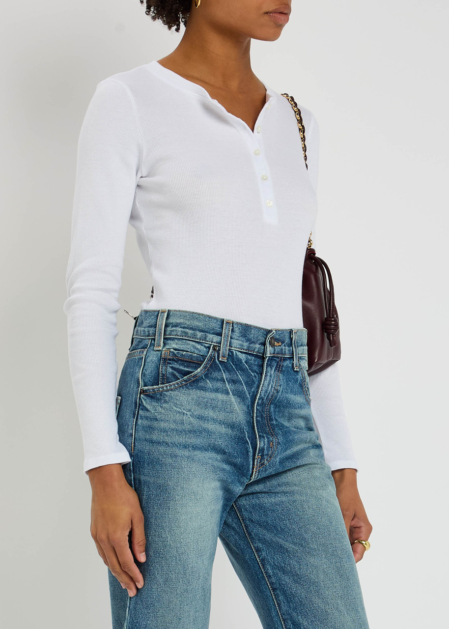 Nili Lotan Jordan Henley Ribbed Cotton top - 5